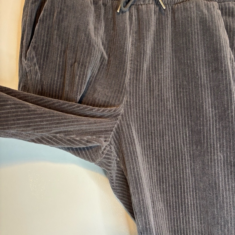 Ugg Large Averey Cotton Drawstring Corduroy Tapered Lounge Pants Charcoal - Picture 4 of 8